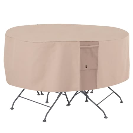Modern Leisure Monterey Round Patio Table & Chair Set Cover, 94 in. Diameter x 23 in. H, Beige 2911